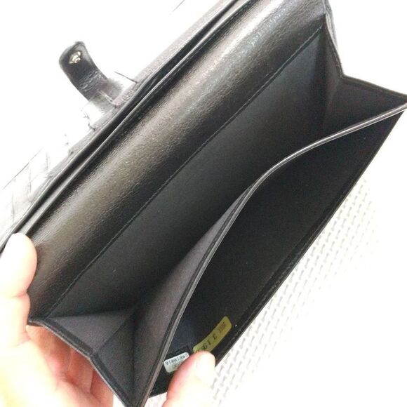 Chanel Camellia Black Leather Flap Long Wallet w/Authentication Card - Picture 7 of 13